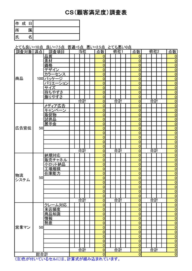 顧客管理台帳の書式テンプレートExcelエクセル テンプレートフリーBiz