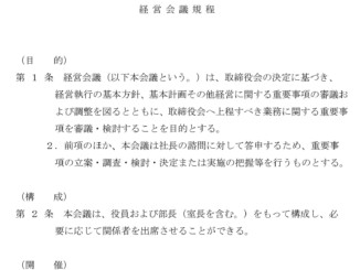 経営会議規程 テンプレート フリーbiz