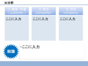 会員登録不要で無料でダウンロードできる3C分析05のテンプレート書式（Powerpoint・パワーポイント）