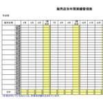 会員登録不要で無料でダウンロードできる販売店別年間実績管理表のテンプレート書式（Excel・エクセル）