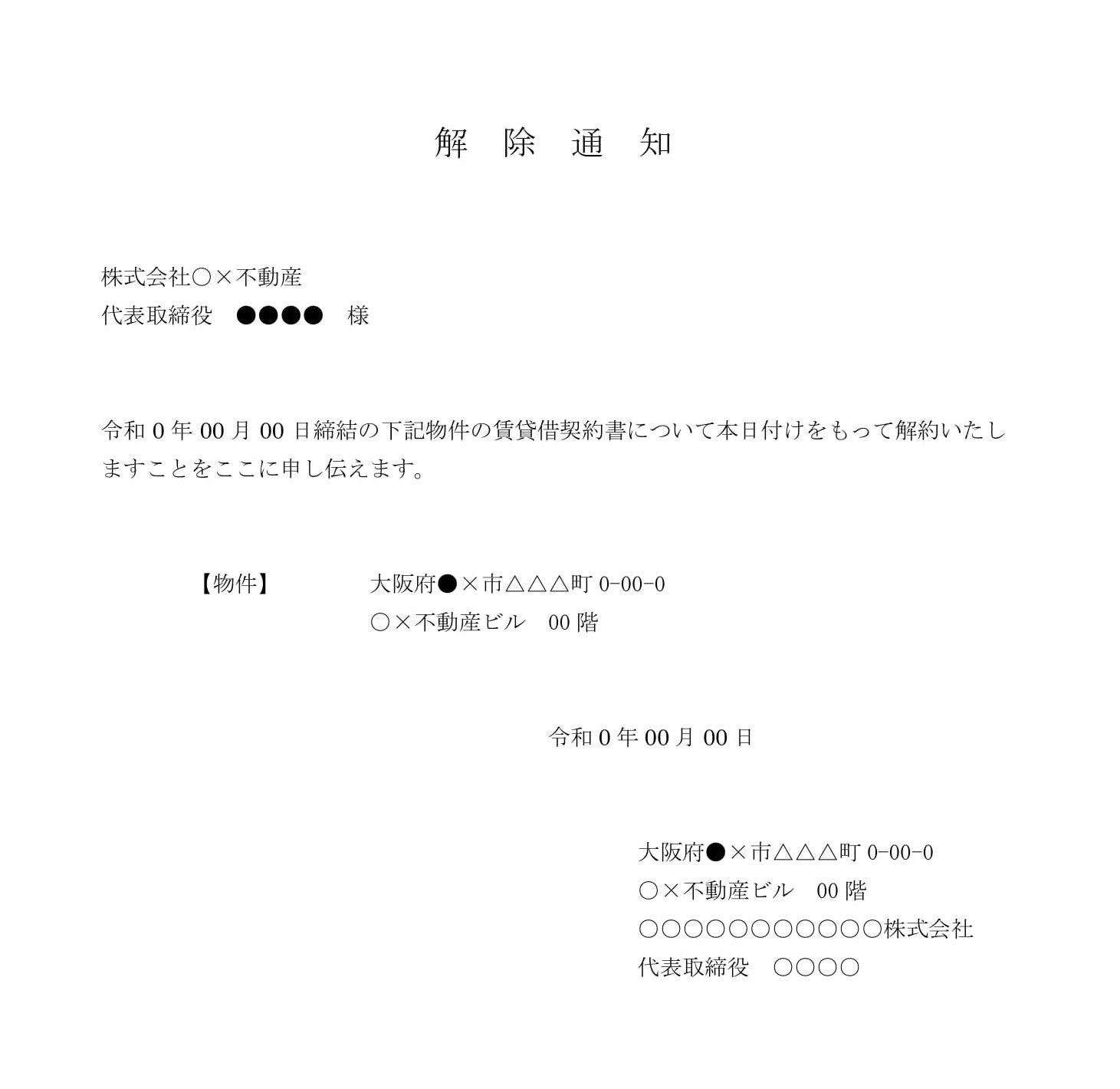 解除通知