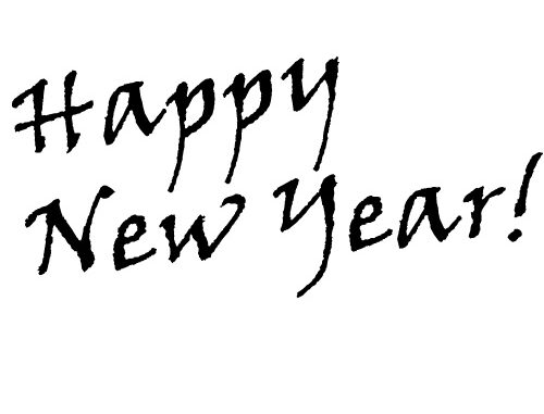 年賀状の英文挨拶のイラスト05 黒 ポップ 手書き風 Jpg テンプレート フリーbiz