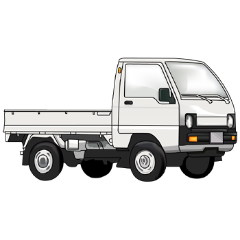 車のイラスト03 ホワイトのトラック 右向き Png テンプレート フリーbiz