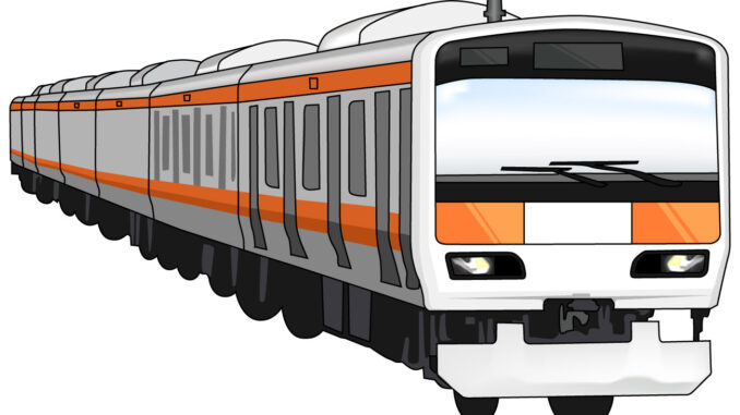 電車のイラスト01 オレンジの電車 右向き Jpg テンプレート フリーbiz
