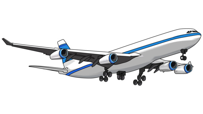 飛行機のイラスト02 ブルーの飛行機 右向き Jpg テンプレート フリーbiz