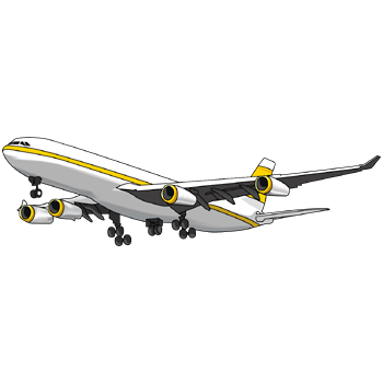 飛行機のイラスト03 イエローの飛行機 左向き Png テンプレート フリーbiz