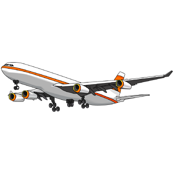 飛行機のイラスト04 オレンジの飛行機 左向き Png テンプレート フリーbiz