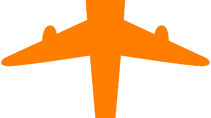 飛行機のシルエットのイラスト06 オレンジの飛行機 Gif テンプレート フリーbiz