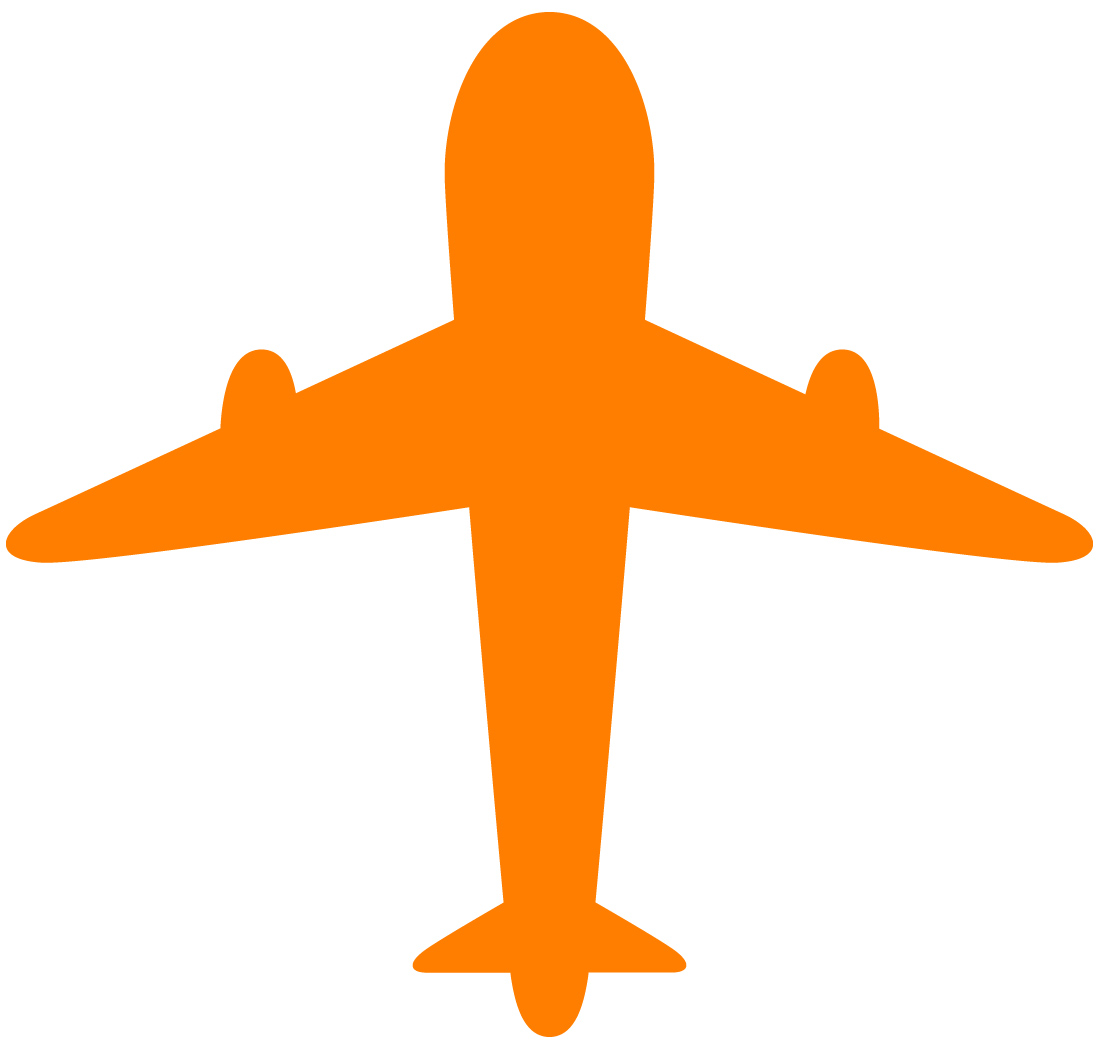 飛行機のシルエットのイラスト06 オレンジの飛行機 Jpg テンプレート フリーbiz