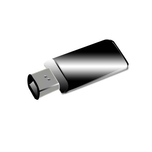 USBメモリのイラスト01（黒）［GIF］