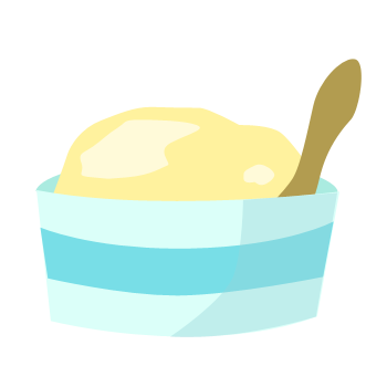 アイスのイラスト（カップ・バニラ）PNG