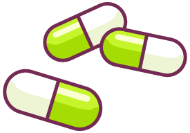 カプセル薬のイラスト02（緑）GIF