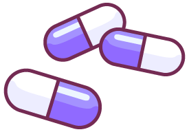 カプセル薬のイラスト04（紫）GIF