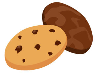 クッキーのイラスト01（２枚・チョコチップとココア味）[JPG]