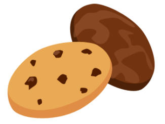 クッキーのイラスト01（２枚・チョコチップとココア味）[PNG]