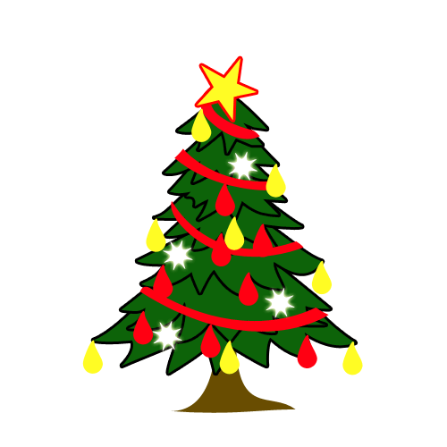 クリスマスツリーのイラスト01（シンプル）[GIF]