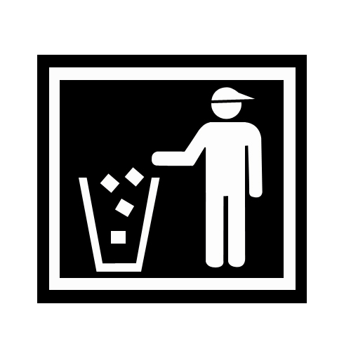 ゴミ捨てのシンボルのイラスト（シンプル）GIF