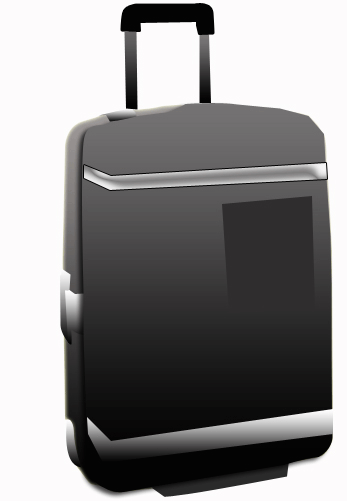 スーツケースのイラスト（黒）GIF