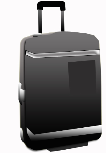 スーツケースのイラスト01（黒）［JPG］