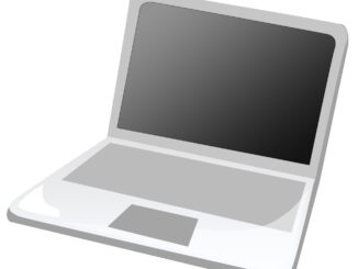 パソコンのイラスト01（グレーの開いている状態のノートパソコン）[JPG]