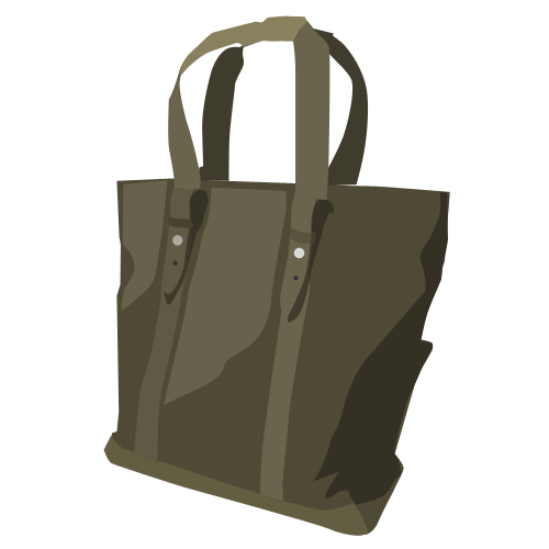 ファッションバッグのイラスト02（茶色）GIF
