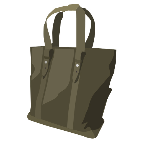 ファッションバッグのイラスト02（茶色）JPG