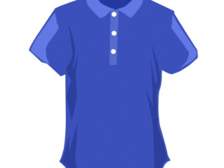 ポロシャツのイラスト01（青）［GIF］