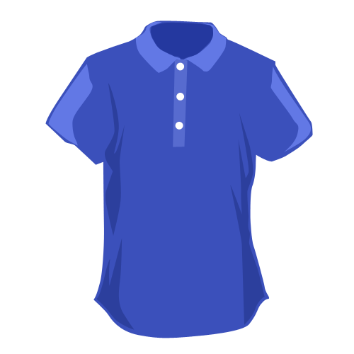 ポロシャツのイラスト（青）GIF