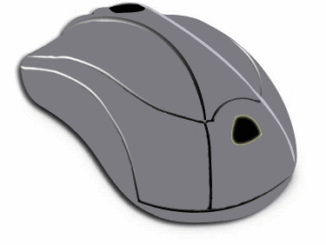 マウスのイラスト02（斜めから見たグレーのマウス）［GIF］