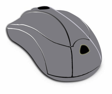 マウスのイラスト02（斜めから見たグレーのマウス）GIF
