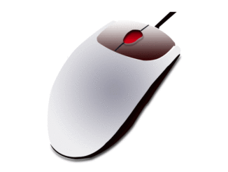 マウスのイラスト03（斜めから見た白いマウス）［GIF］