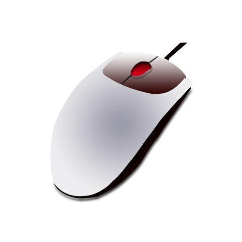 マウスのイラスト03（斜めから見た白いマウス）GIF