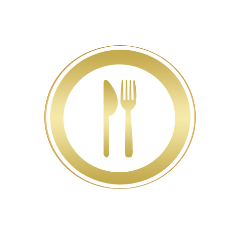 レストランのマークのイラスト01（金色）GIF