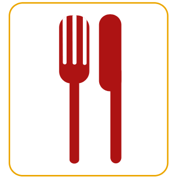 レストランのマークのイラスト02（ピクトグラム・赤）GIF