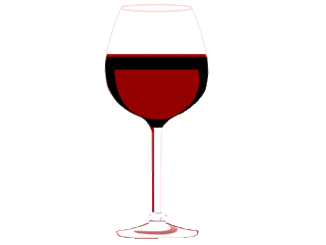 ワイングラスのイラスト01（赤ワイン入ってるワイングラス）[GIF]