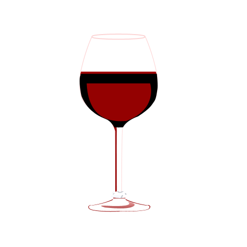 ワイングラスのイラスト（赤ワイン入ってるワイングラス）GIF