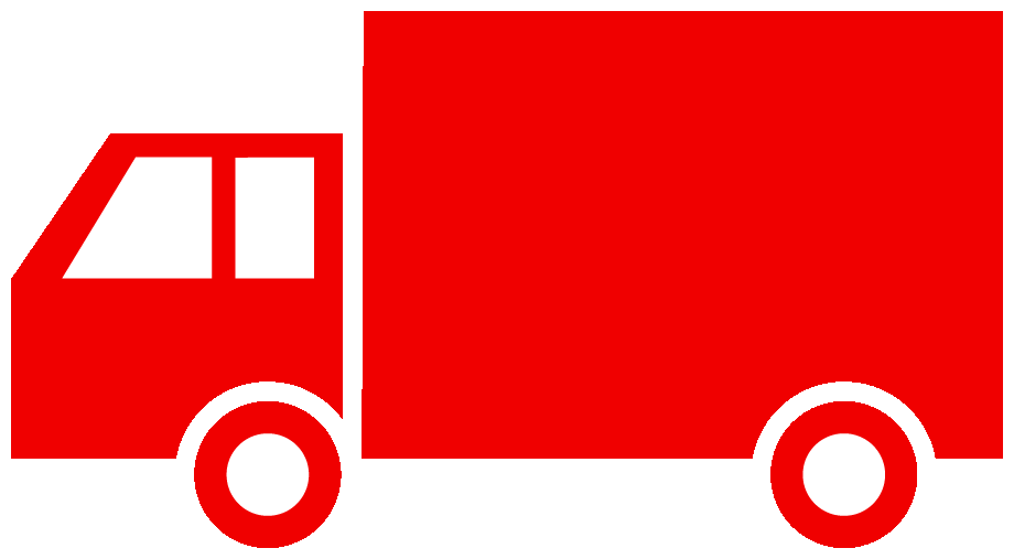 中型トラックのイラスト03（レッドの中型トラック・ビコロール配色）GIF