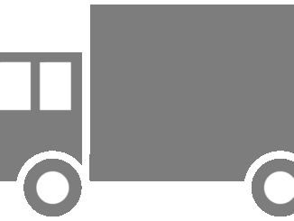 中型トラックのイラスト05（グレーの中型トラック・ビコロール配色）［GIF］