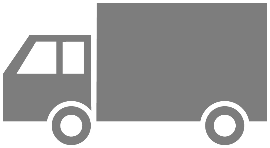 中型トラックのイラスト05（グレーの中型トラック・ビコロール配色）JPG