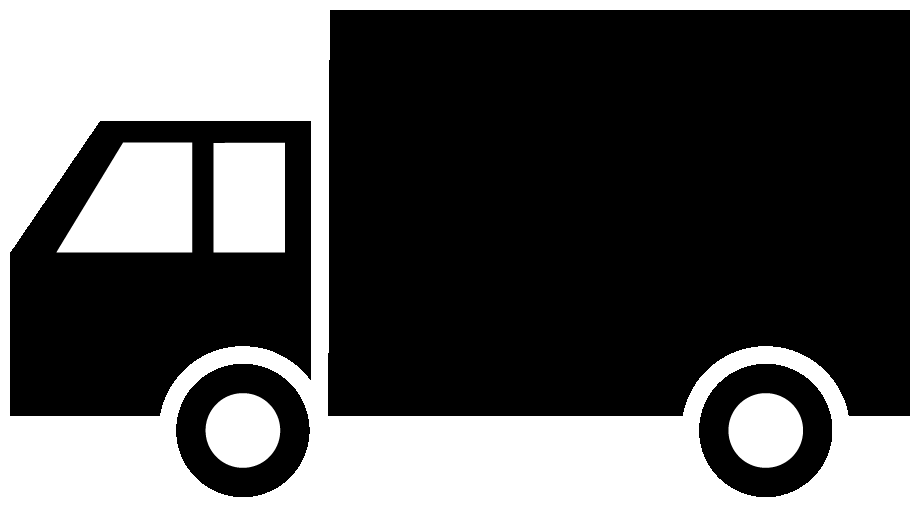 中型トラックのイラスト06（ブラックの中型トラック・ビコロール配色）GIF