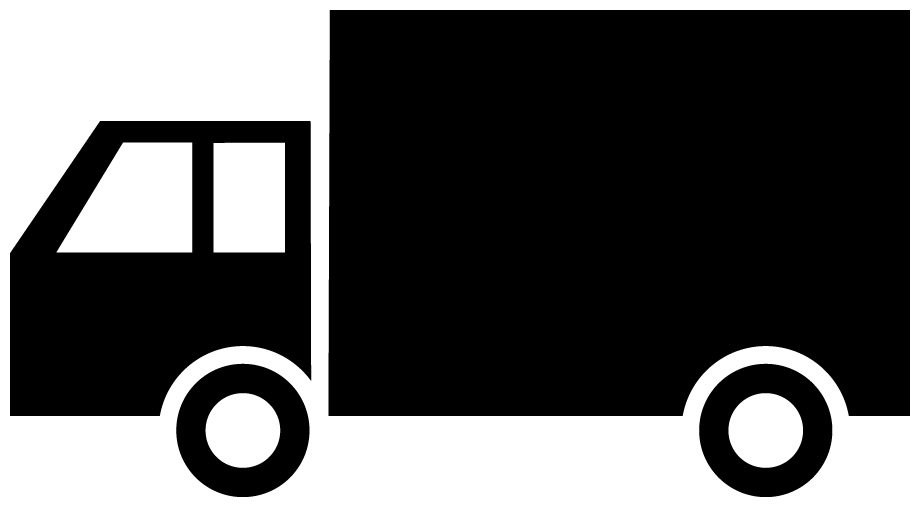 中型トラックのイラスト06（ブラックの中型トラック・ビコロール配色）JPG