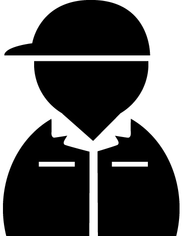 作業服の人物（ベタ一色）アイコン02（黒）JPG