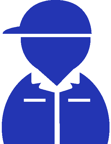作業服の人物（ベタ一色）アイコン03（紺）GIF