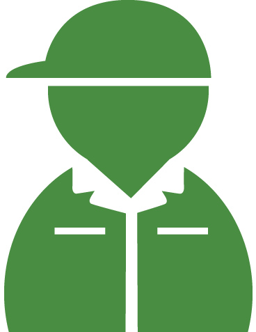 作業服の人物（ベタ一色）アイコン05（深緑）JPG