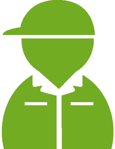 作業服の人物（ベタ一色）アイコン06（緑）GIF