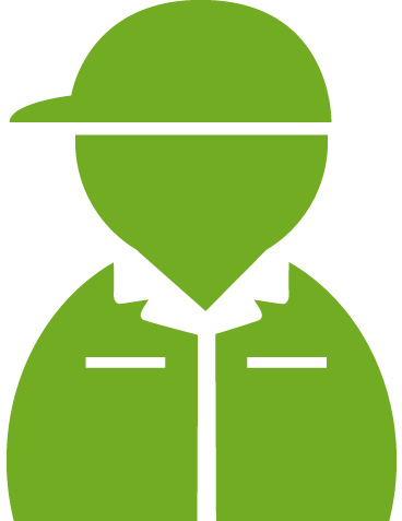 作業服の人物（ベタ一色）アイコン06（緑）JPG