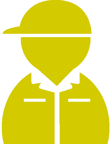 作業服の人物（ベタ一色）アイコン07（黄）GIF