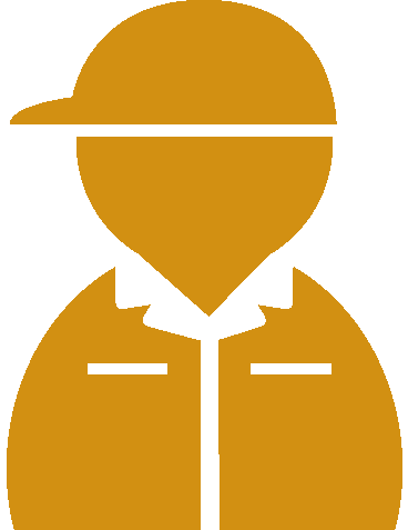 作業服の人物（ベタ一色）アイコン08（オレンジ）GIF