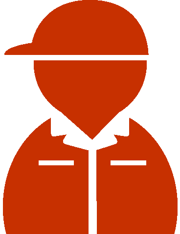 作業服の人物（ベタ一色）アイコン09（赤）GIF