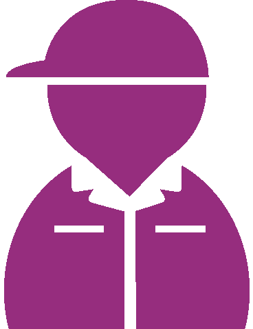 作業服の人物（ベタ一色）アイコン10（紫）GIF